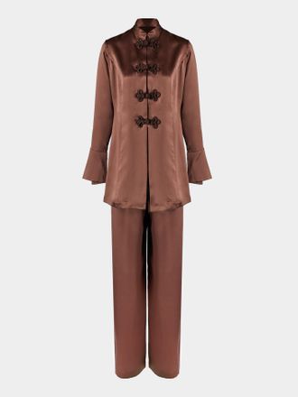 Loretta Caponi Azalea Silk Pajama Set