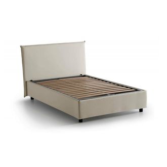 Talamo Italia Dmora - Cama De Plaza Y Media Dacer, Cama Contenedor Con Revestimiento De Tela, 100% Made In Italy, Apertura Frontal, Adecuado Para Colch&oacute;n Cm 120x190