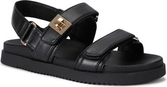 Steve Madden Womens Leather Mona 017 Black Sandals - Size UK 4