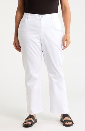 Eileen Fisher Ankle Kick Flare Leg Jeans in White at Nordstrom, Size 2X