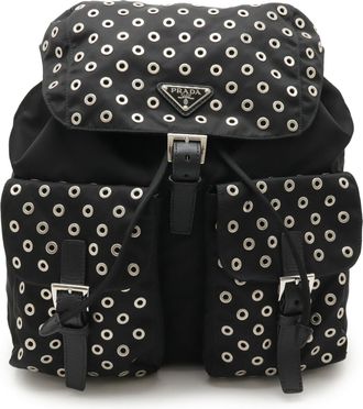 Prada Black Nero Nylon Leather Backpack (Pre-Owned)