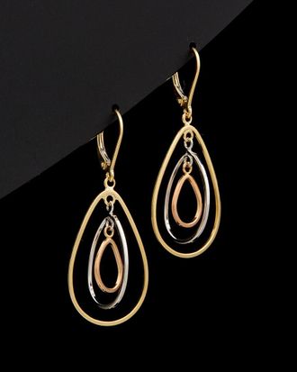 Italian Gold, Inc 14K Tri-Tone Italian Gold Graduated Teardrop Dangle Earrings