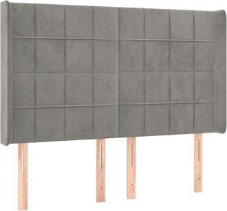 vidaXL Cabecero Con Led De Terciopelo Gris Claro 147x16x118/128 Cm Vidaxl