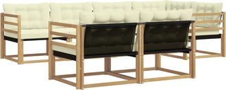 vidaXL Conjunto De Sof&aacute;s De Exterior 7 Uds. Blanco Y Crema Vidaxl
