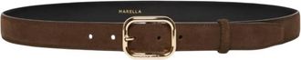 Marella Womens Doppia Suede Belt In Dark Brown