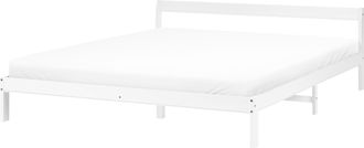 Beliani Cama Con Somier Estilo Minimalista De Madera De Pino 180 X 200 Cm Blanco Madone