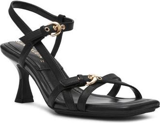Anne Klein Jaydyn Kitten Heel Sandal in Black Smooth at Nordstrom, Size 9.5