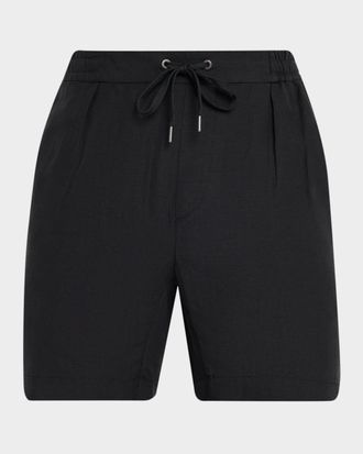 Ralph Lauren Purple Label Men & apos;s Silk and Linen Double-Pleated Drawstring Shorts