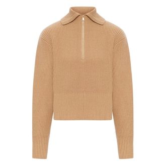 Max Mara Jersey de punto con cuello redondo - Knitwear - Mujer - Marr&oacute;n - S