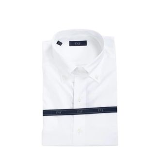 Fay Classic Shirt - Heren - Casual Overhemden - Wit - 3XL - Katoen - Overhemden
