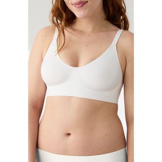 True & Co. Soft Form V-Neck Adjustable Strap Bralette in White at Nordstrom, Size X-Large