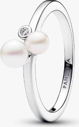 Pandora Duo Treated Freshwater Cultured Pearls Ring, Size 52