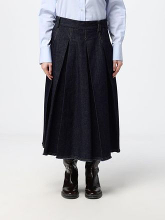 Tela High-Waisted Cotton Denim Full Midi Skirt