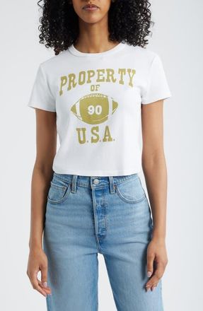 Junk Food Property of U.S.A. Cotton Graphic Baby Tee in White at Nordstrom, Size X-Small