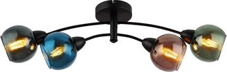 Globo Lighting Globo Lighting - Lampada da soffitto a 4 fiamme lampada da soggiorno lampada da soffitto colorata lampada da sala da pranzo, metallo vetro, 4x E27