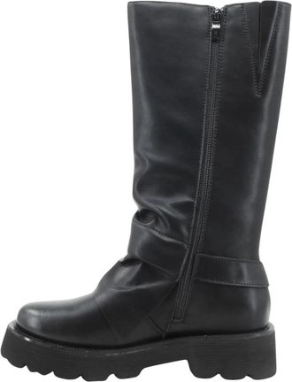 Patrizia Pepe High Boots - Dames - Hoge Laarzen - Zwart - 38 EU - Leer - Schoenen