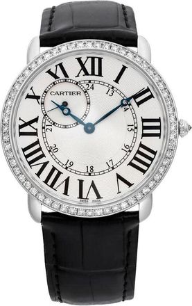 Cartier Pre-owned Cartier Ronde Louis Cartier GMT Diamond Silver Dial Mens Watch WR007002