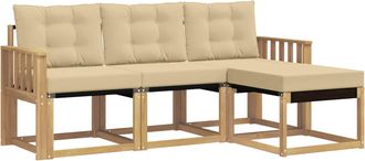 vidaXL Conjunto De Sof&aacute;s De Exterior 4 Uds. Y Beige Vidaxl