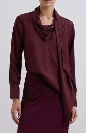 Scalpers Saten Shirt in Burgundy at Nordstrom, Size Small Eu