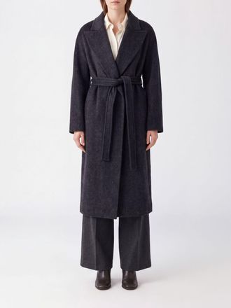 Max Mara Cappotto lungo a vestaglia in cashmere e mohair con cintura