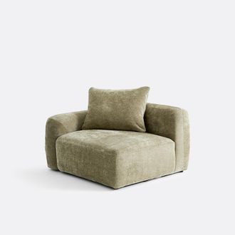 La Redoute Interieurs Halfzits met armleuning links voor modulaire eenheden, in jacquard chenille, AMAD