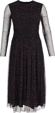 Escada Escada midi-jurk met transparante mouwen in zwart polyester