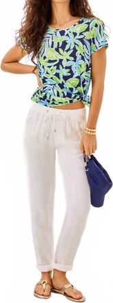 Lilly Pulitzer Etta Scoop-Neck Top In Sapphire Pool Tropical Tango