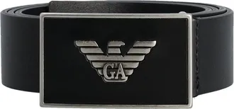 Emporio Armani Black Logo Buckle Belt
