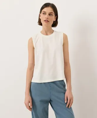 Pact Organic Cotton Vintage Jersey Relaxed Tank in Cream at Nordstrom, Size Xx-Large