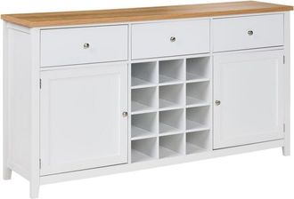 Beliani 2 Door Sideboard Front with Shelves and Doors Wine Rack Modern Elegant Style White Lucaston