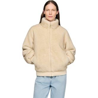 Sandro Faux fur jacket in Beige at Nordstrom, Size 38 Eu