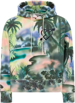 Palm Angels Cotton Hooded Sweatshirt - Heren - Hoodies - Veelkleurig - S - Katoen - Hoodies & sweatvesten