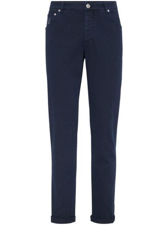 Brunello Cucinelli Jeans met geborduurd logo - Blauw