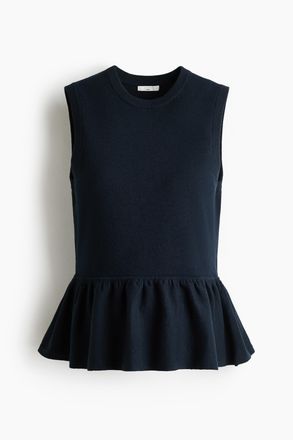 H&M MAMA Feinstricktop mit Peplum - Blue