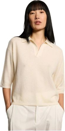 Kiefermann Alsunia Cashmere Poloshirt - Dames - Cashmere truien - Beige - M - Kasjmier - Truien & Vesten