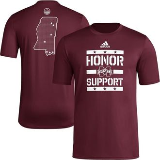 adidas Mens adidas Maroon Mississippi State Bulldogs Honor & Support Pre-Game T-Shirt at Nordstrom, Size X-Large