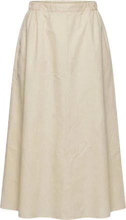 Notyz Midi Rok - Dames - Midirokken - Beige - XL - Katoen - Rokken