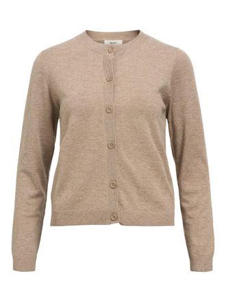 Object Womens Objthess L/S Short Cardigan Noos Sweater, Desert Taupe/Detail: Melange, S