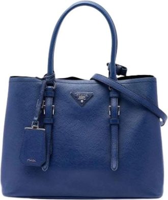 Prada Pre-owned Satchel Bag - Dames - Vintage Shopper - Blauw - ONE Size - Leer - Vintage