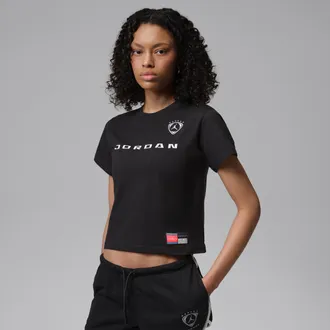 Nike Jordan Womens Jordan Brooklyn Graphic T-Shirt in Black | IR8803-010