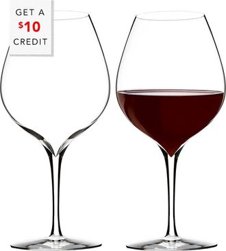 Waterford Set Of 2 Elegance Merlot Wine Glasseswith $10 Credit