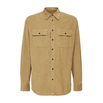 Dsquared2 Casual overhemd - Heren - Casual Overhemden - Bruin - XL - Katoen - Overhemden