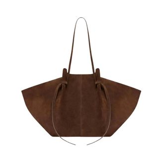 Yuzefi Tote Bags, female, Brown, Size: ONE SIZE Elegant Mochi Suede Totebag