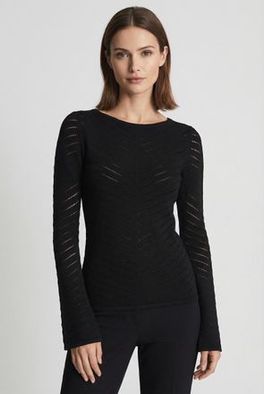 Boss Orange by Hugo Boss Strickpullover BOSS ORANGE Falonina Premium Damenmode, Damen, Gr. XS (34), schwarz 001, Strick, Obermaterial: 60% Schurwolle, 40% Polyacryl, unifarben