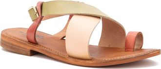 Vintage Foundry Co. Berlynn Leather Flat Sandal in Green Mult at Nordstrom Rack, Size 6.5