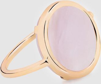 Ginette NY Bague Baby Disc Nacre Rose Or Rose