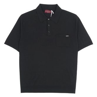 Gucci Tops, Heren, Zwart, M, Wol, Fijn Gebreide Wol Polo