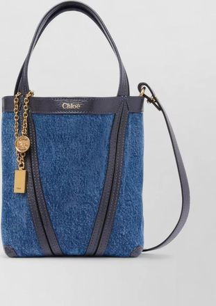 Chlo&eacute; spin small denim chain tote bag