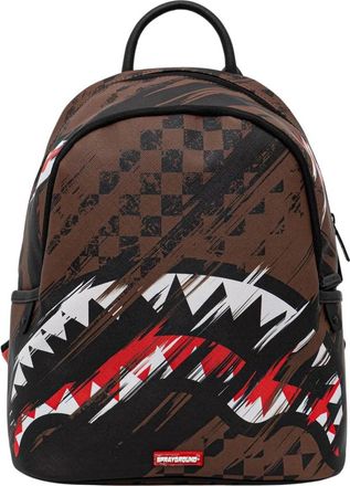 Sprayground Shark Mouth Checkered Backpack - Dames - Rugzakken - Bruin - ONE Size - Leer - Tassen