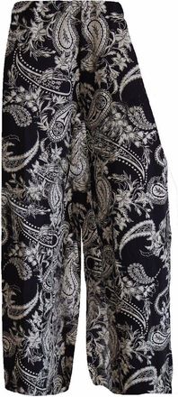 ZEE FASHION Plus Size Womens Plain Palazzo Wide Leg Flared Ladies Printed Trousers Pants 8-26